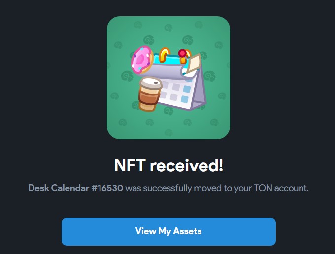Successfully recieved gift
