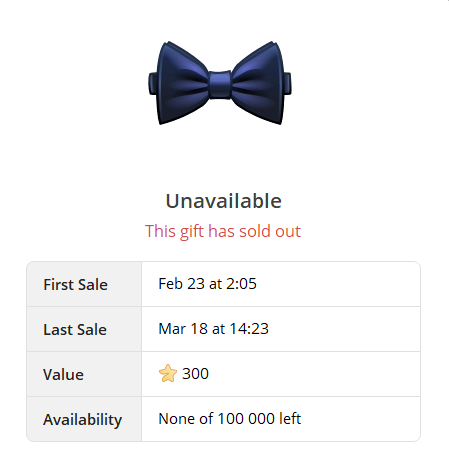 Bow Tie is a Telegram NFT collection