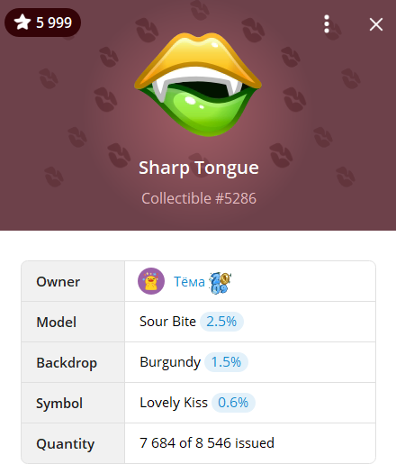 Sharp Tongue is a Telegram NFT collection