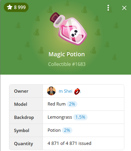 Magic Potion is a Telegram NFT collection