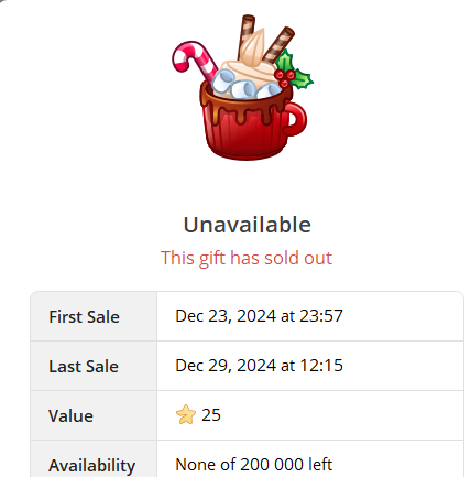 Holiday Drink is a Telegram NFT collection
