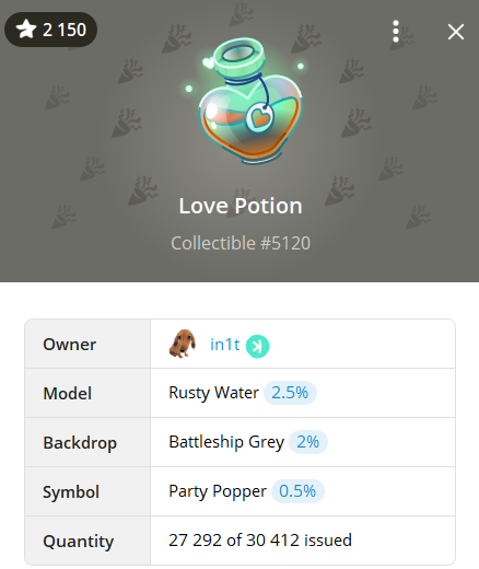 Love Potion is a Telegram NFT collection