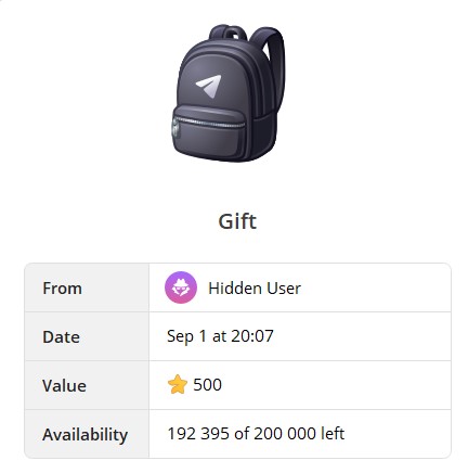 New Telegram gift - Backpack
